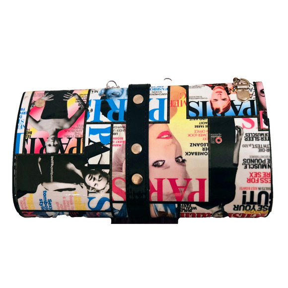 Unbranded Magazine Cover Print Hard Plastic Crossbody ClutchPurse - Picture 4 of 10